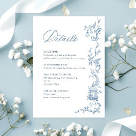 Information om Victorian Ornate Blommigt Blue Bröl Tilläggskort