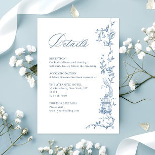 Information om Victorian Ornate Blommigt Blue Bröl Tilläggskort