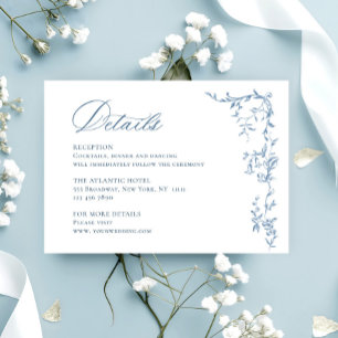 Information om Victorian Ornate Blommigt Dusty Blu Tilläggskort