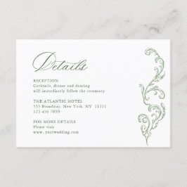 Information om Victorian Ornate Blommigt Sage Grön Tilläggskort