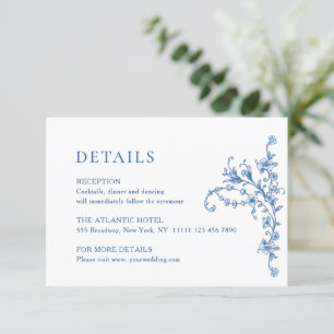 Information om Victorian Ornate Grace Blommigt Blu Tilläggskort