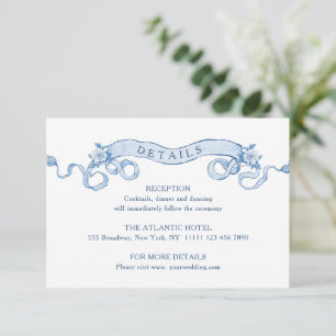 Information om Victorian Ornate Grace Blommigt Blu Tilläggskort