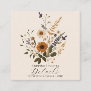 Information om vild Flowers Vintage Blommigt Bunch Fyrkantigt Visitkort