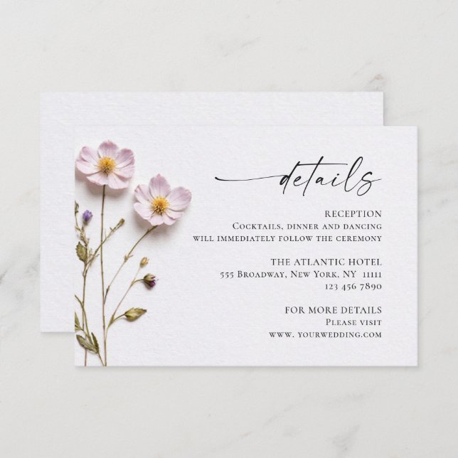 Information om Vilden elegant för vattenfärger i B Tilläggskort (Fram/baksida)