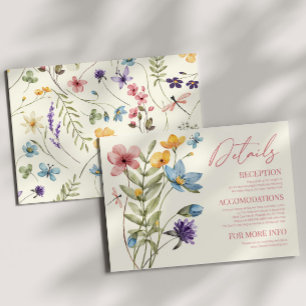 Information om Vilden Flower Blommigt Bröllop Tilläggskort