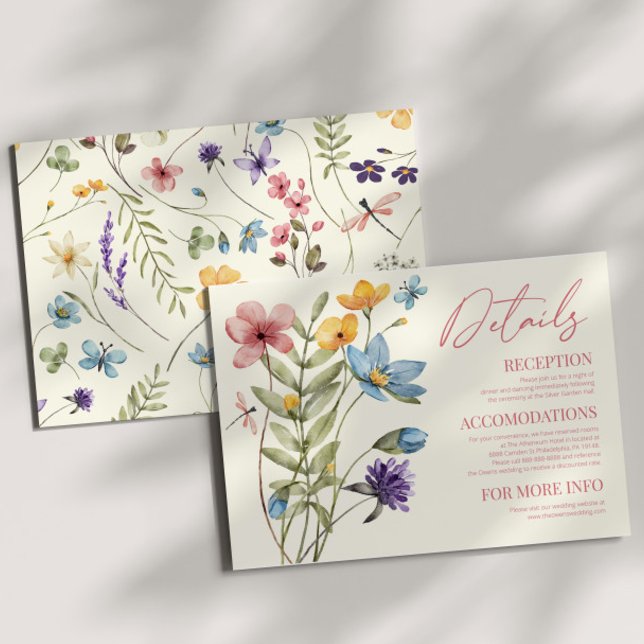 Information om Vilden Flower Blommigt Bröllop Tilläggskort (Skapare uppladdad)