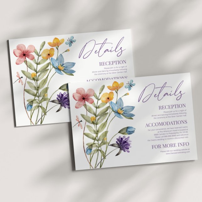 Information om Vilden Flower Blommigt Bröllop Tilläggskort (Skapare uppladdad)