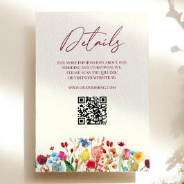 Information om Vilden Flower Blommigt Bröllop Tilläggskort