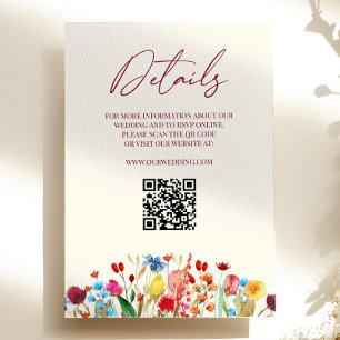 Information om Vilden Flower Blommigt Bröllop Tilläggskort