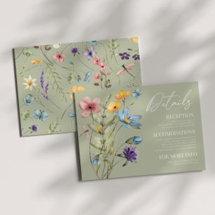 Information om Vilden Flower Blommigt Bröllop Tilläggskort