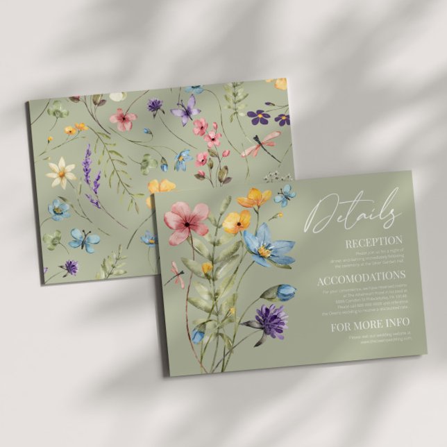 Information om Vilden Flower Blommigt Bröllop Tilläggskort (Skapare uppladdad)