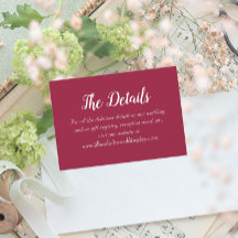 Information om Vin Red Simple Stil Bröllop