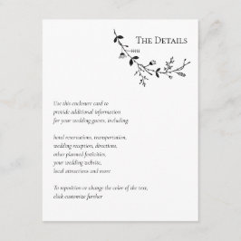 Information om Vine Rulla Bröllop webbplats, OSA, Tilläggskort