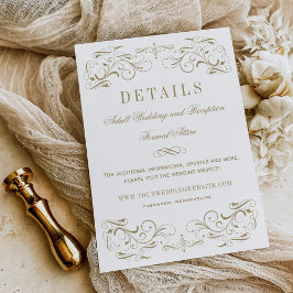 Information om vintage Antique Guld Flourish Bröll Tilläggskort
