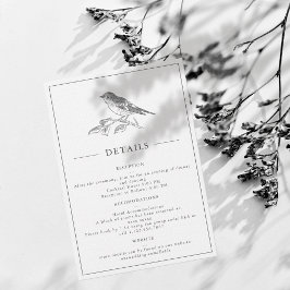 Information om vintage Bird Black and White Bröllo OSA Kort