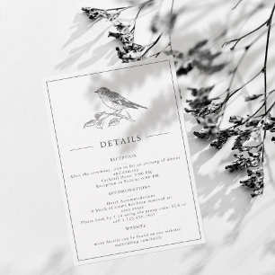 Information om vintage Bird Black and White Bröllo OSA Kort