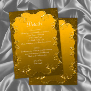 Information om vintage Elegance Golden Bröllop Tilläggskort