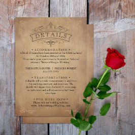 Information om vintage Gamla parchment Victorian B Tilläggskort