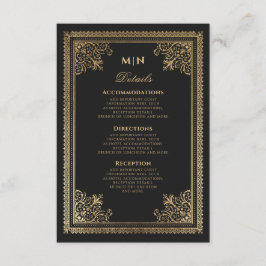 Information om vintage Gothic Guld Victorian Bröll Tilläggskort