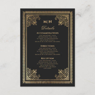 Information om vintage Gothic Guld Victorian Bröll Tilläggskort
