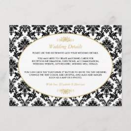 Information om vintage Guld, svart och vitt-skräpp Tilläggskort