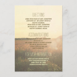 Information om vintage Meadow Bröllop - Informatio Tilläggskort
