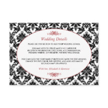 Information om vintage Red, Black & White Damask W
