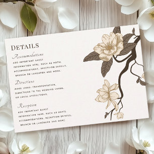 Information om vintage Rustic Magnolia Bröllop OSA Kort