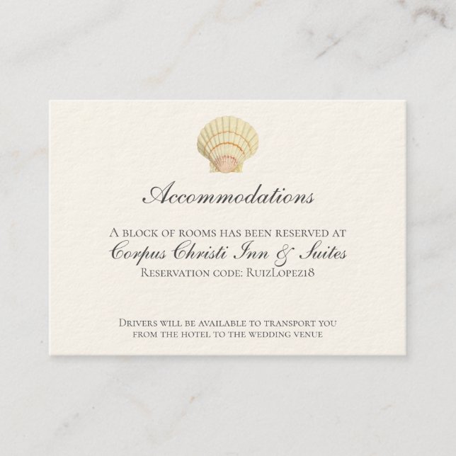 Information om vintage Scallop Single Seashell Brö Tilläggskort (Framsida)