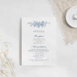 Information om Vintagen elegant, Blommigt, blå Brö Tilläggskort