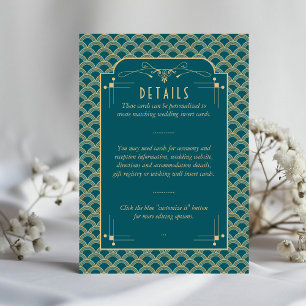 Information om vintagens Art Deco Gatsby Bröllop Tilläggskort