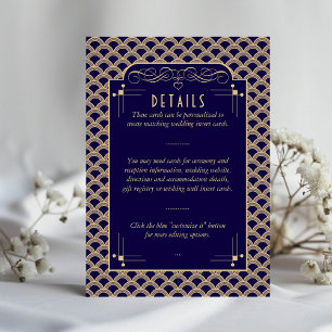 Information om vintagens Art Deco Gatsby Bröllop Tilläggskort