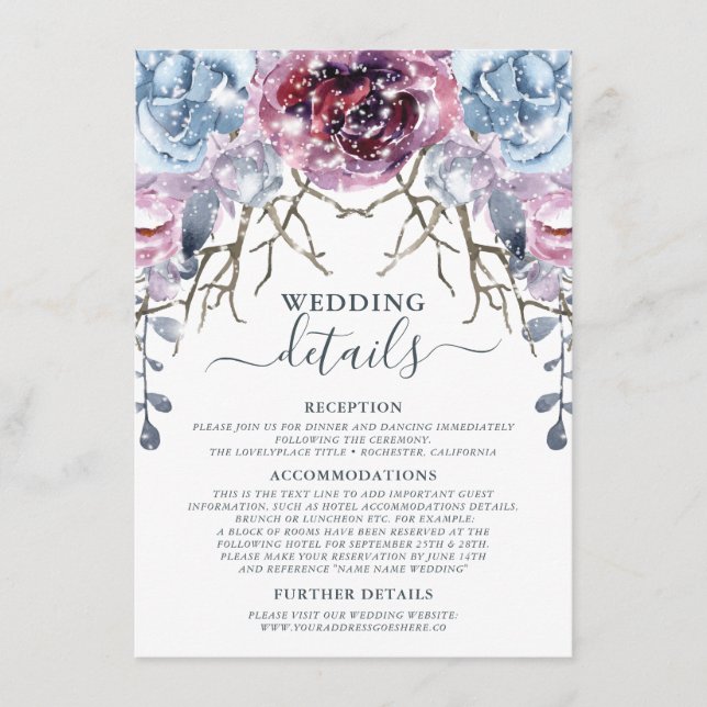 Information om vinterbröllop tilläggskort (Framsida)