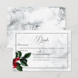 Information om vinterkrans och röd kardinal Bröllo Tilläggskort