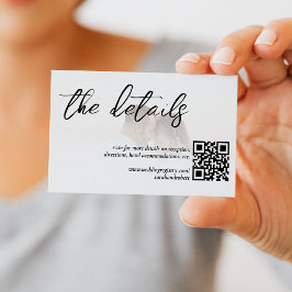 Information om vit Elegant QR-kod Foto Bröllop Tilläggskort