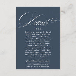 Information om vit marin kalligrafi i Bröllop Tilläggskort