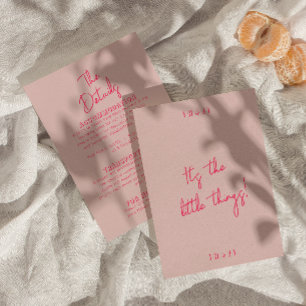 Information om vit Rosa, färgstark modern Bröllop Tilläggskort