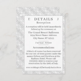 Information om vit Snöre-katolsk monogrammad Tilläggskort