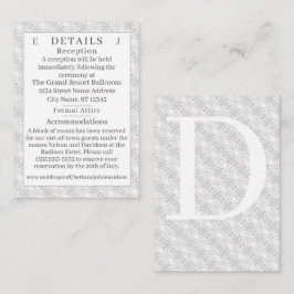 Information om vit Snöre-katolsk monogrammad Tilläggskort