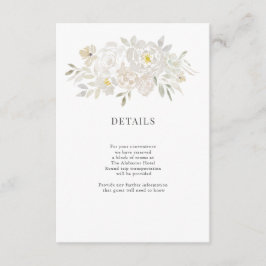 Information om vit vattenfärg Peonies Bröllop Tilläggskort