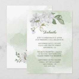 Information om vita blommor i grönt tilläggskort