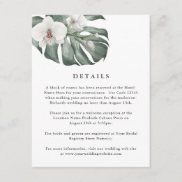 Information om vita Orchids på Monstera Tropical B Tilläggskort