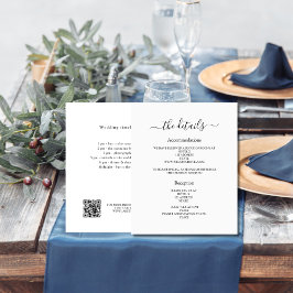 Information om vitt svart bröllopsprogram QR-kod