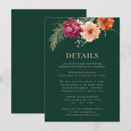 Information om Watercolor blommigt emerald grönt B Tilläggskort
