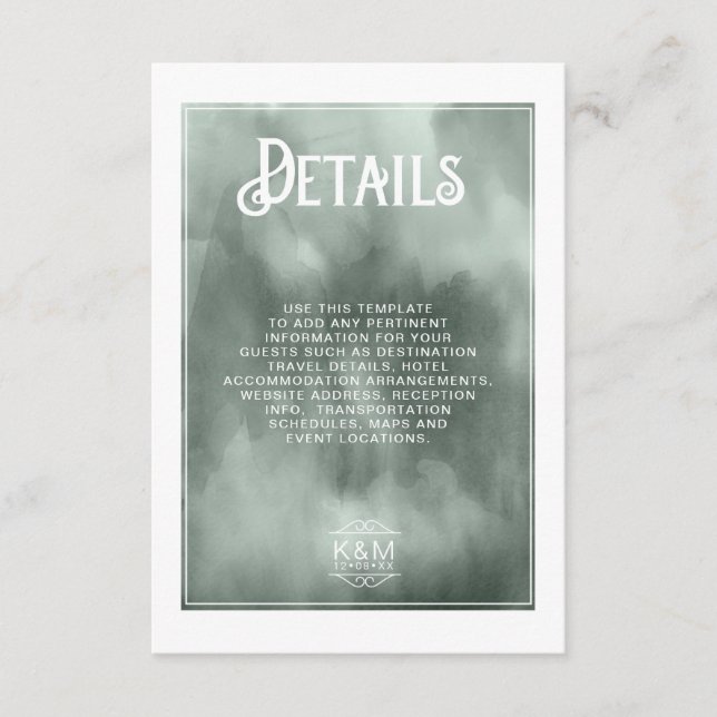 Information om Watercolor Bouquet Bröllop,  ID654 Tilläggskort (Framsida)