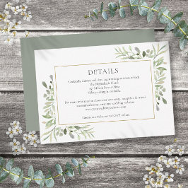 Information om Watercolor Greenery Bröllop Tilläggskort