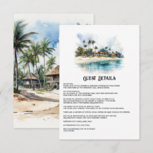 Information om Watercolor Punta Cana Bröllop Guest Tilläggskort