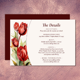 Information om Watercolor Red Tulip Vår Blommigt B Tilläggskort