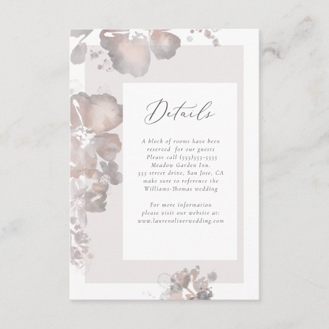 Information om Watercolor Romantik Tilläggskort (Framsida)