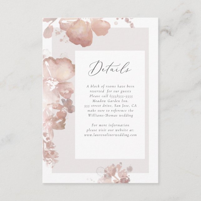 Information om Watercolor Romantik Tilläggskort (Framsida)